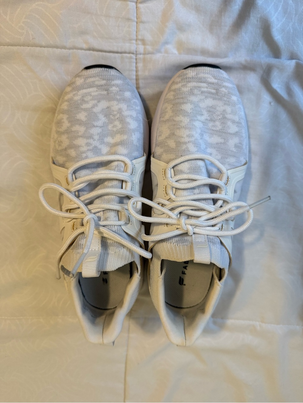 Fabletics White Light Gray Knit Slip-On Athletic Shoes